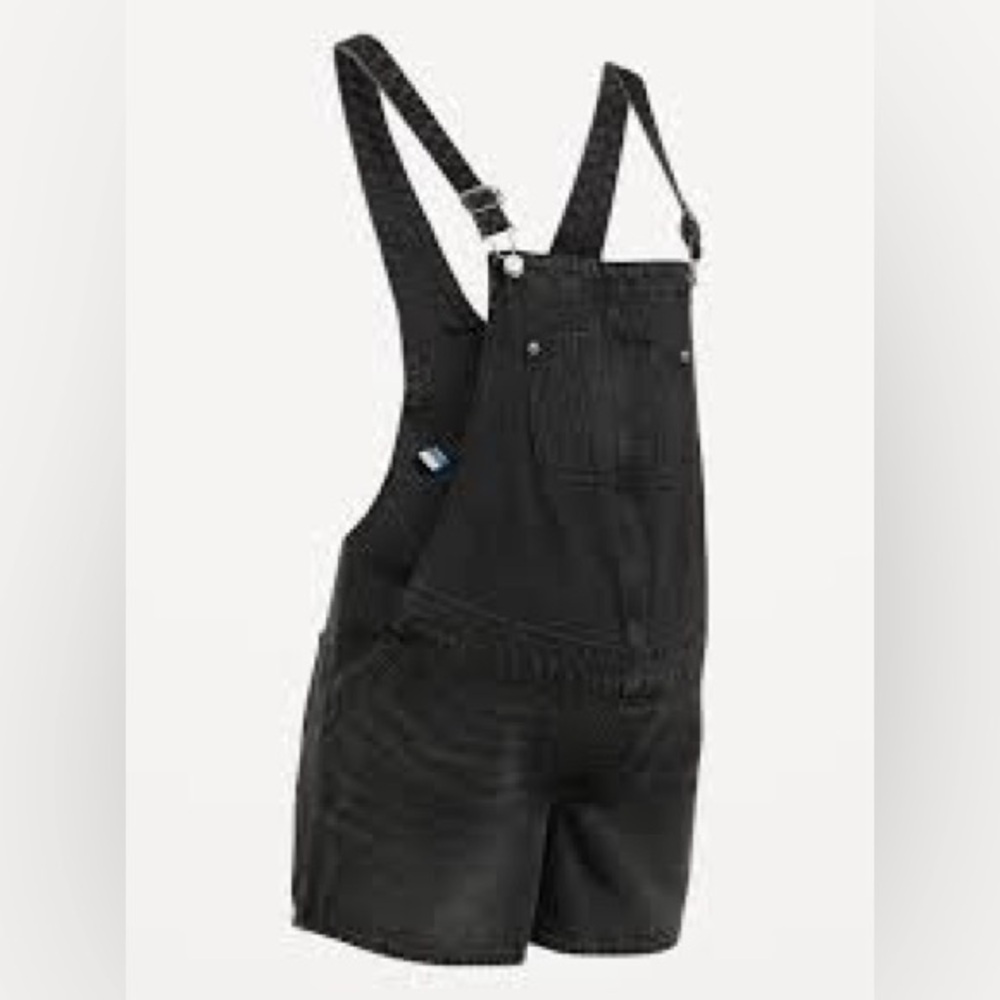 NWT Maternity Side-Panel Slouchy Jean Shortalls